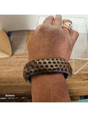 Soul Flower Wooden Bangle Bracelet